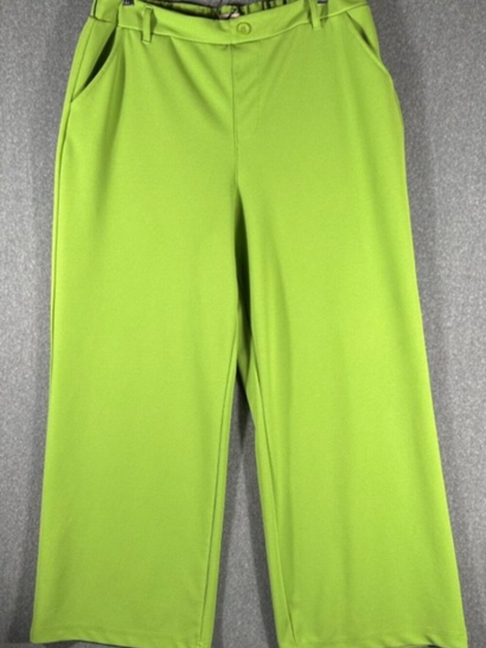 Sincerely Jules Wide Leg Pants Womens Sz XL Green Pull On High Waisted Pockets